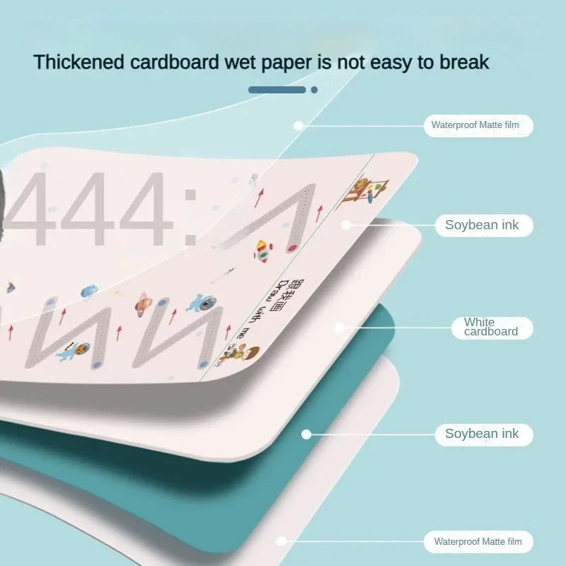 Quaderno Tracciabile Riutilizzabile Montessori. Gioco Educativo per Bambini dai 3 ai 6 Anni