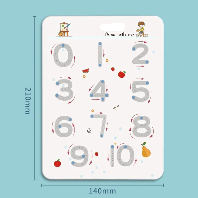 Quaderno Tracciabile Riutilizzabile Montessori. Gioco Educativo per Bambini dai 3 ai 6 Anni