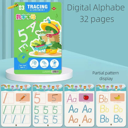 Quaderno Tracciabile Riutilizzabile Montessori. Gioco Educativo per Bambini dai 3 ai 6 Anni