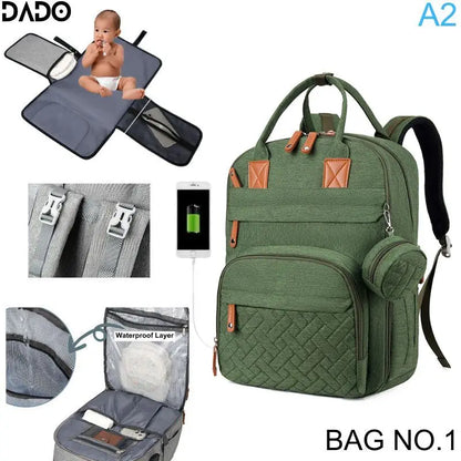 Zaino Fasciatoio Multifunzione Impermeabile. Borsa Neonato da Viaggio per Mamme e Papà