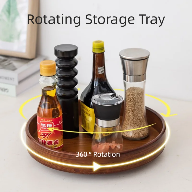 Mensola legno Girevole in Bambù. Organizer Salvaspazio per Cucina o Bagno