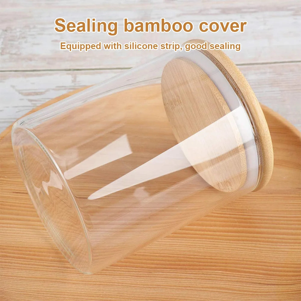 5-Piece Glass Food Storage Set with Bamboo Lids – Airtight, Durable & Stylish Kitchen Organizer