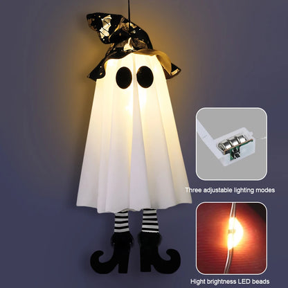 LED Light-Up Halloween Witch Ghost. Scary Hanging Ornaments