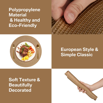 Rustico Chic: Set 6 Tovagliette Rotonde Intrecciate. 34CM di Stile e Resistenza