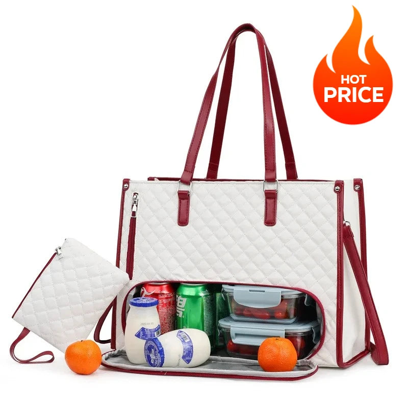 Borsa 2-in-1 Termica per Pranzo e Lavoro. Elegante, Spaziosa e Perfetta per Donne Sempre in Movimento 🥗💼