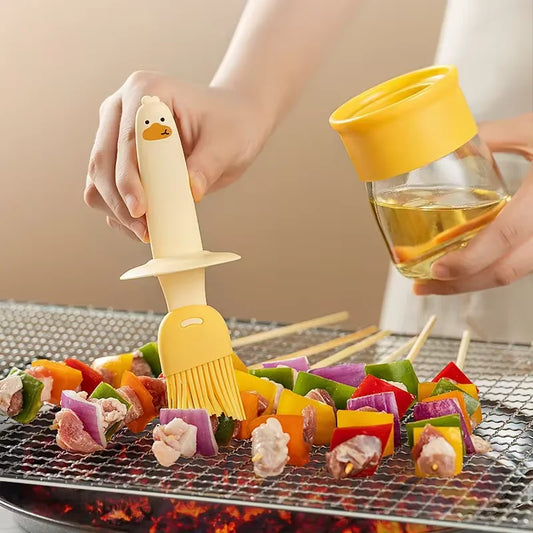 Pennello per Olio in Silicone ad Alta Temperatura con Bottiglia Integrata. Perfetto per Grigliare e Cuocere