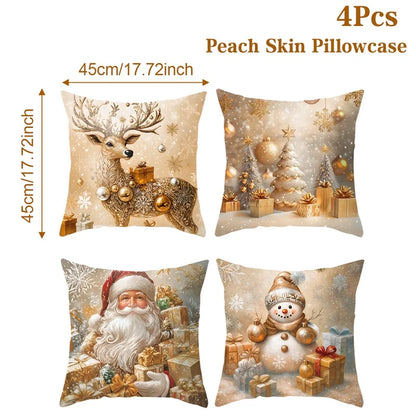 Federe Copricuscini Divano. Set 4 Copricuscini Natale