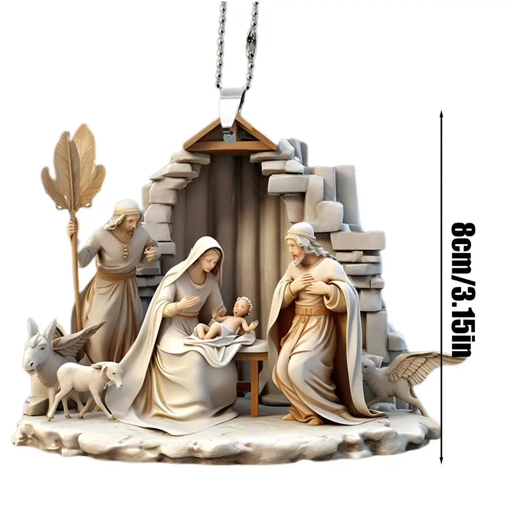 Decorazione Natività Acrilico per Albero di Natale