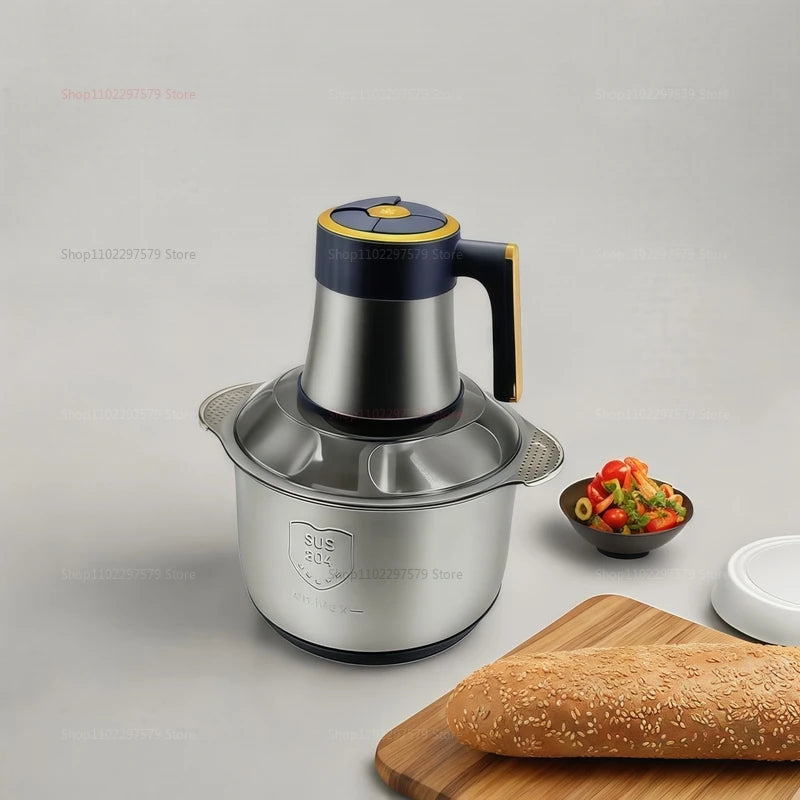 Electric Meat Grinder 5L Food Processor Stainless Steel Vegetable Slicer  Multi-function for Kitchen Cooking and Food Blender