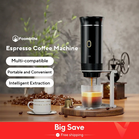 Macchina da Caffè Espresso Portatile 3-in-1. Compatibile Nespresso e Dolce Gusto