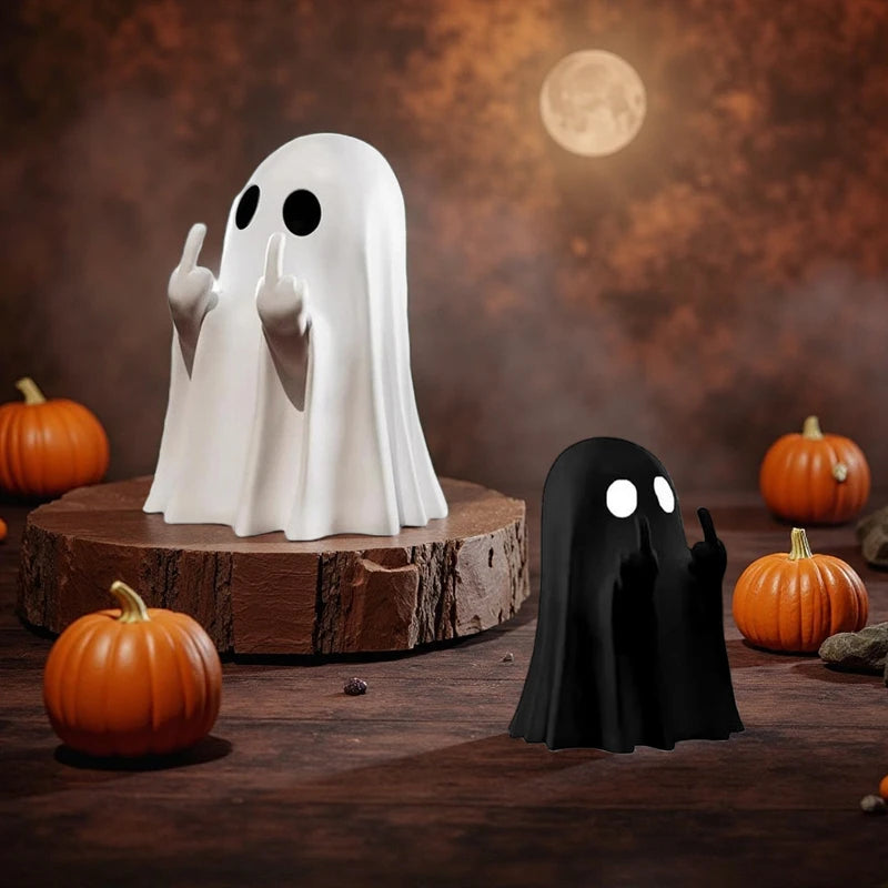Small Halloween Ghost Statue. Funny & Cute Decor
