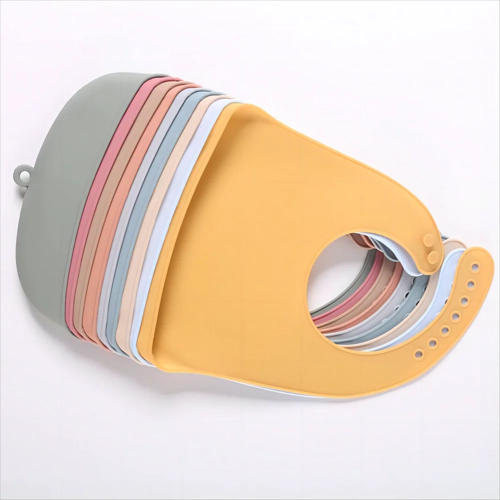 1/2pcs Food Grade Silicone Baby Eating Bibs Easy to Clean Baby Bibs Drool Towels Waterproof Children Silicone Drool Bibs