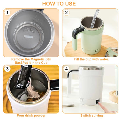 SwirlSip 380ML – The Smart Self-Stirring Mug That Mixes While You Relax
