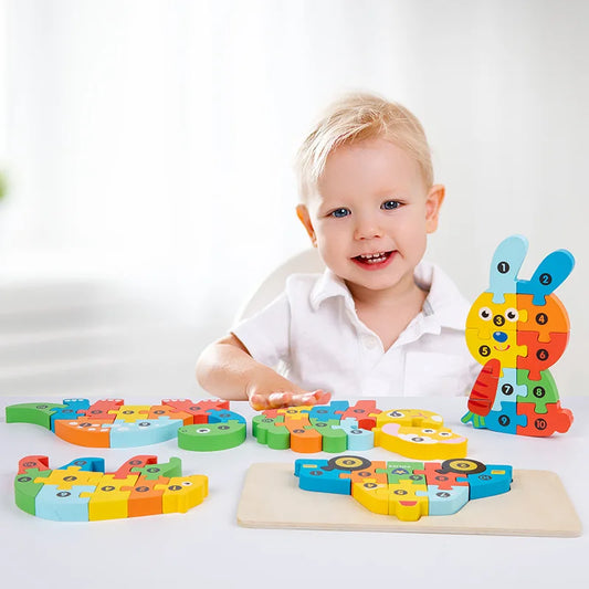 3D Montessori Wooden Puzzle. Colorful Dinosaur & Animal Shapes for Smart Little Minds 🦕🎨