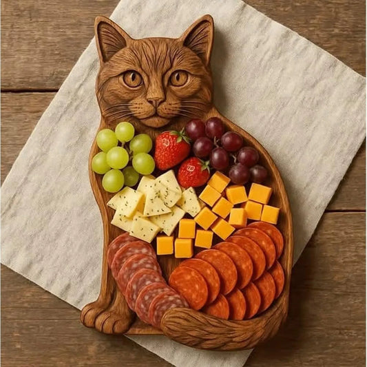 Vassoio in Legno Design Animale. Elegante Piatto da Antipasti per Sushi, Stuzzichini e Altri Piatti