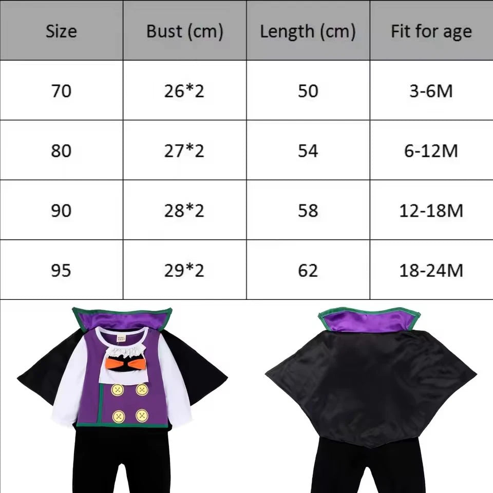 Costume Halloween Pipistrello Neonato con Cappuccio! Costume Vampiro.