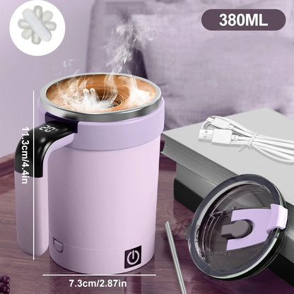 SwirlSip 380ML – The Smart Self-Stirring Mug That Mixes While You Relax