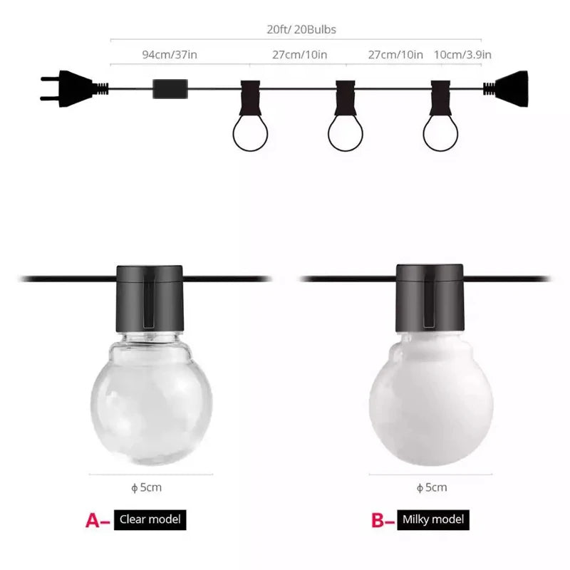 Luci di Natale G50 LED Esterno 5M 2026