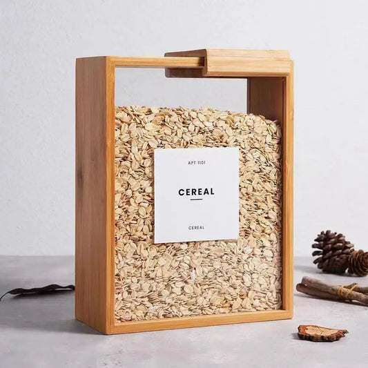 Natural Order. Contenitore per Cereal e Alimenti Secchi in Bambù da 2L per una Cucina Ordinata