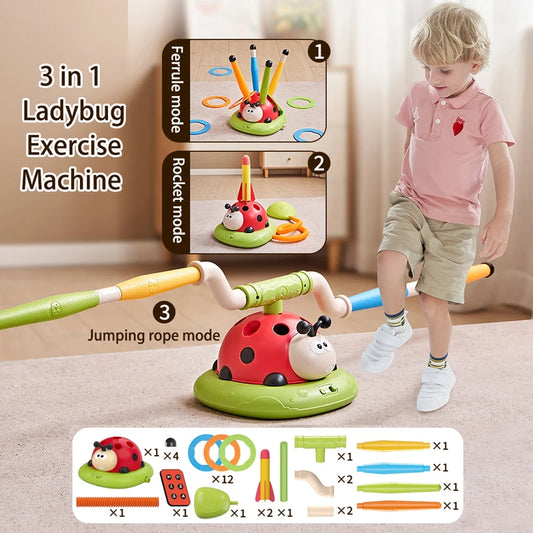 Ladybug 5-in-1 Outdoor Sports Toy – Jump, Launch, Play & Learn! 🚀⚾