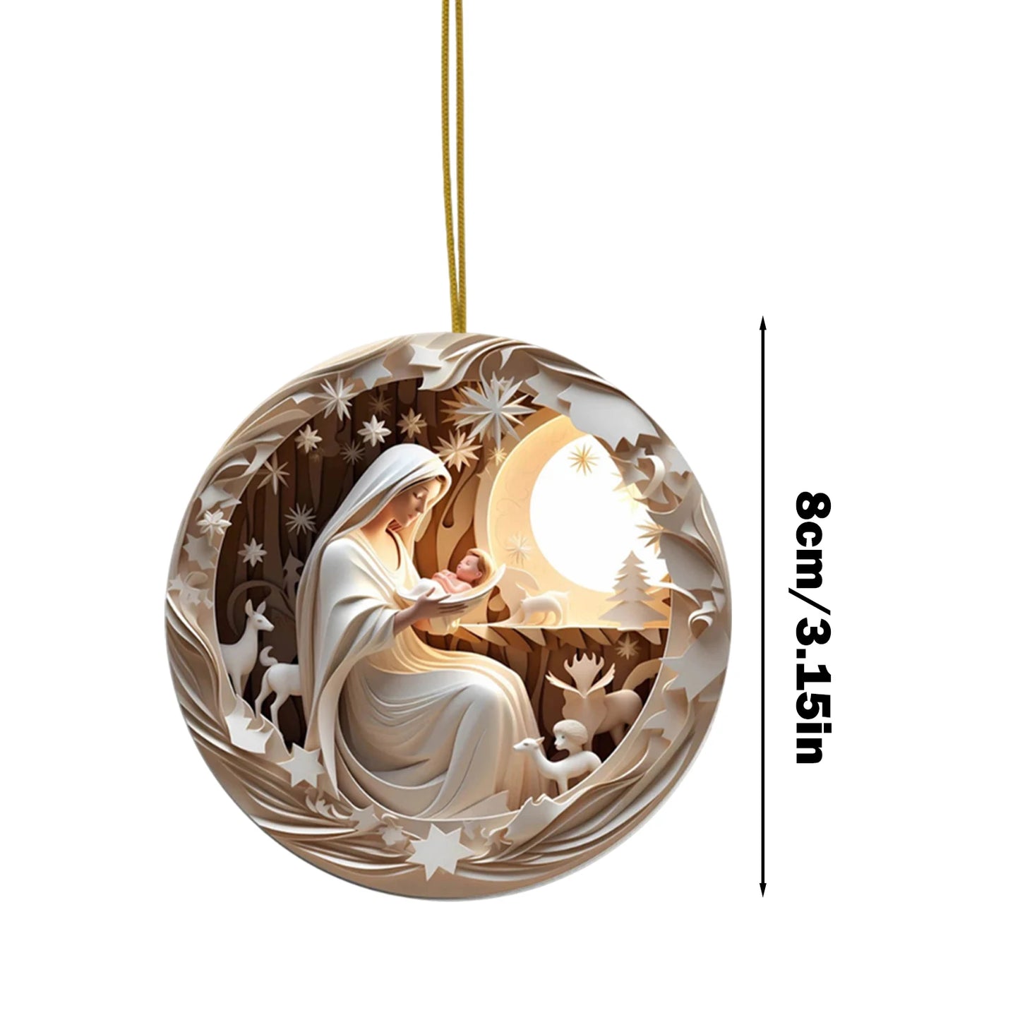 Decorazione Natività Acrilico per Albero di Natale