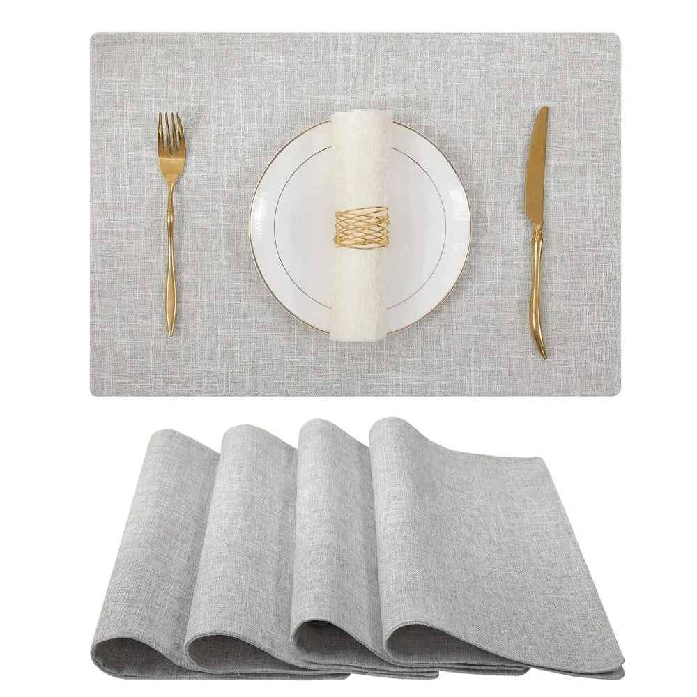 🍽️ Nordic Elegance: Cotton Linen Non-Slip Table Mats (Set of 4) Elevate your dining space with timeless texture and everyday charm.