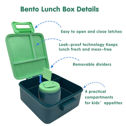 Porta merenda Bambini. Bento Lunch Box con Barattolo Isotermico