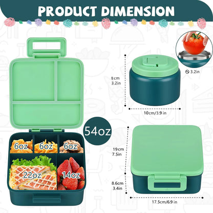 Porta merenda Bambini. Bento Lunch Box con Barattolo Isotermico