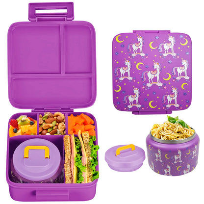 Porta merenda Bambini. Bento Lunch Box con Barattolo Isotermico