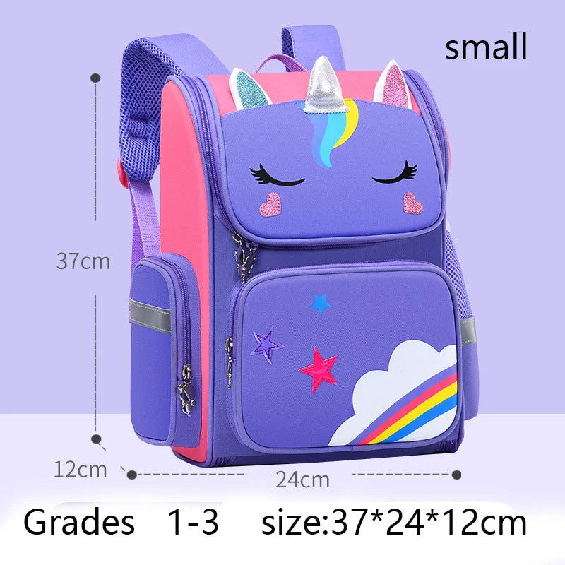 Zaino Unicorno Ragazza 7-13 Anni. Zaino Scuola Impermeabile con Design Arcobaleno