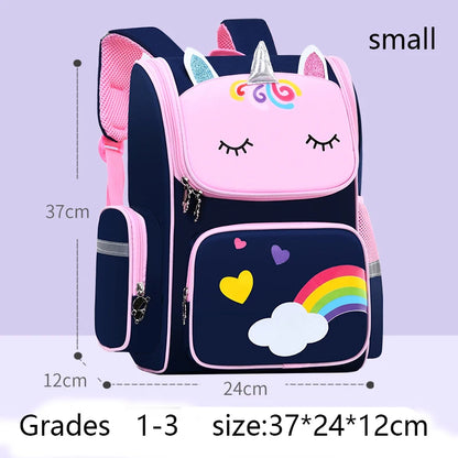 Zaino Unicorno Ragazza 7-13 Anni. Zaino Scuola Impermeabile con Design Arcobaleno