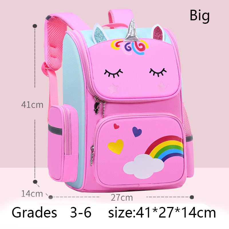 Zaino Unicorno Ragazza 7-13 Anni. Zaino Scuola Impermeabile con Design Arcobaleno