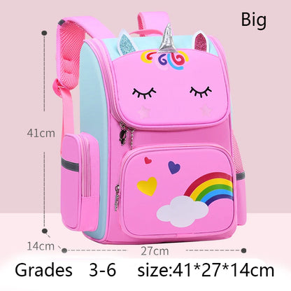 Zaino Unicorno Ragazza 7-13 Anni. Zaino Scuola Impermeabile con Design Arcobaleno