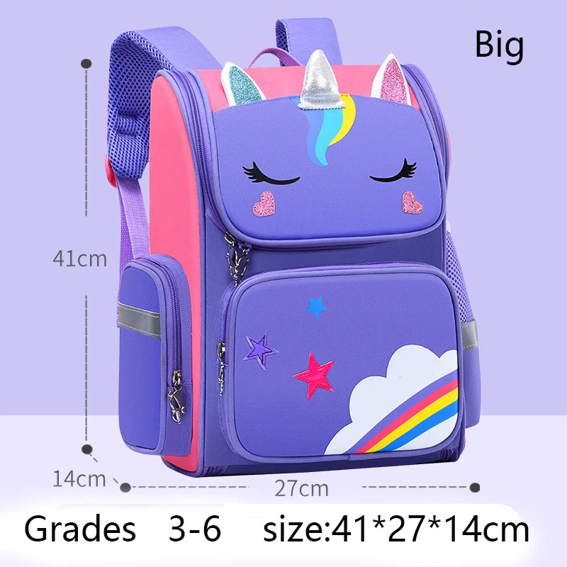 Zaino Unicorno Ragazza 7-13 Anni. Zaino Scuola Impermeabile con Design Arcobaleno