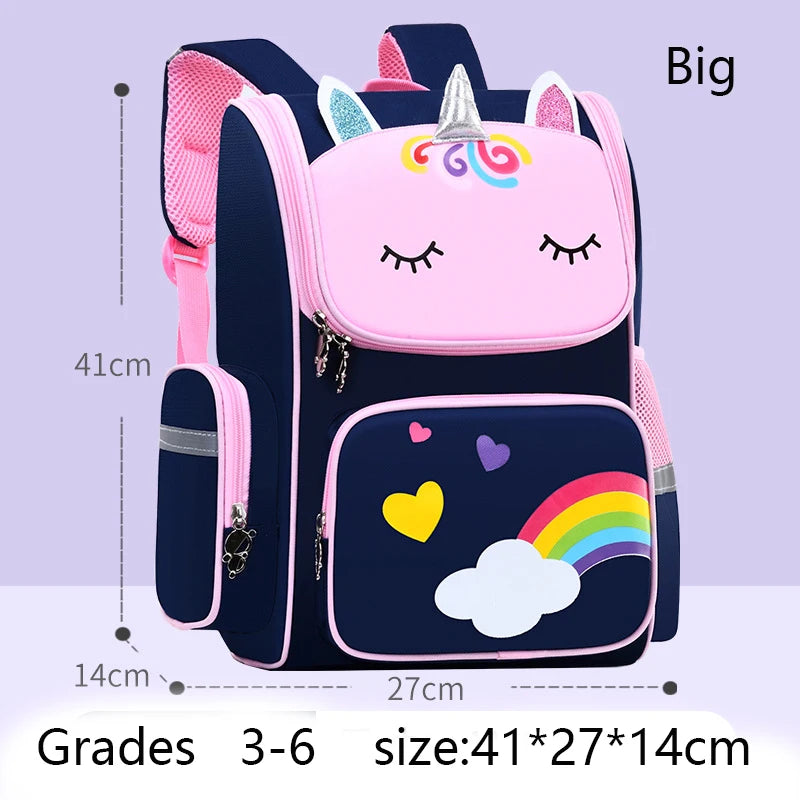 Zaino Unicorno Ragazza 7-13 Anni. Zaino Scuola Impermeabile con Design Arcobaleno