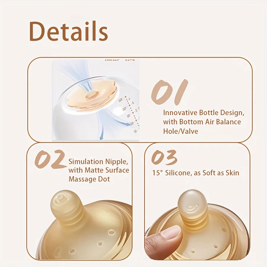 Biberon in vetro borosilicato 4oz/8oz collo largo