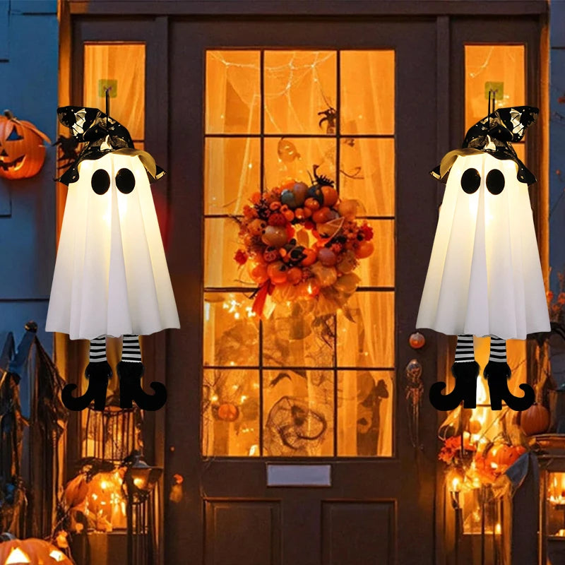 LED Light-Up Halloween Witch Ghost. Scary Hanging Ornaments