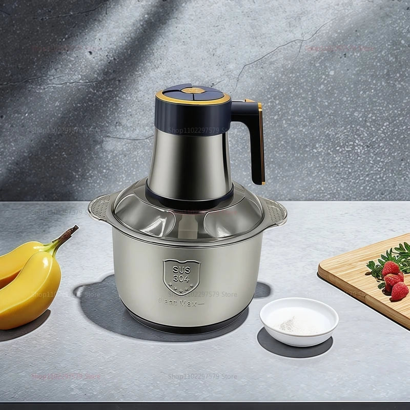 Electric Meat Grinder 5L Food Processor Stainless Steel Vegetable Slicer  Multi-function for Kitchen Cooking and Food Blender