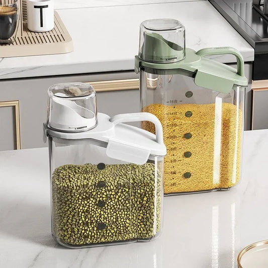 Contenitore Cereali 1500ML con Misurino. Conservazione Ermetica per Riso, Legumi e Alimenti Secchi