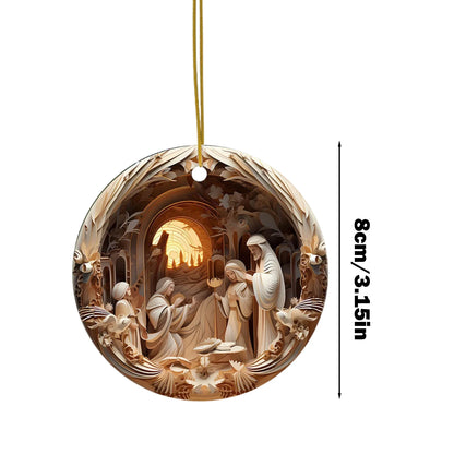 Decorazione Natività Acrilico per Albero di Natale