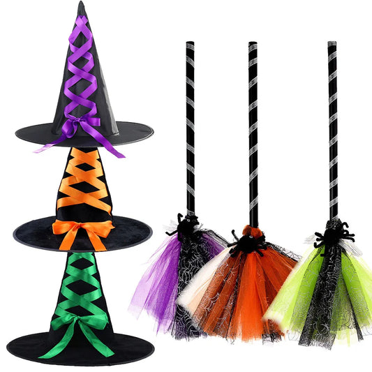Cappello da Strega e Scopa per Bambini: Costume e Accessori Halloween