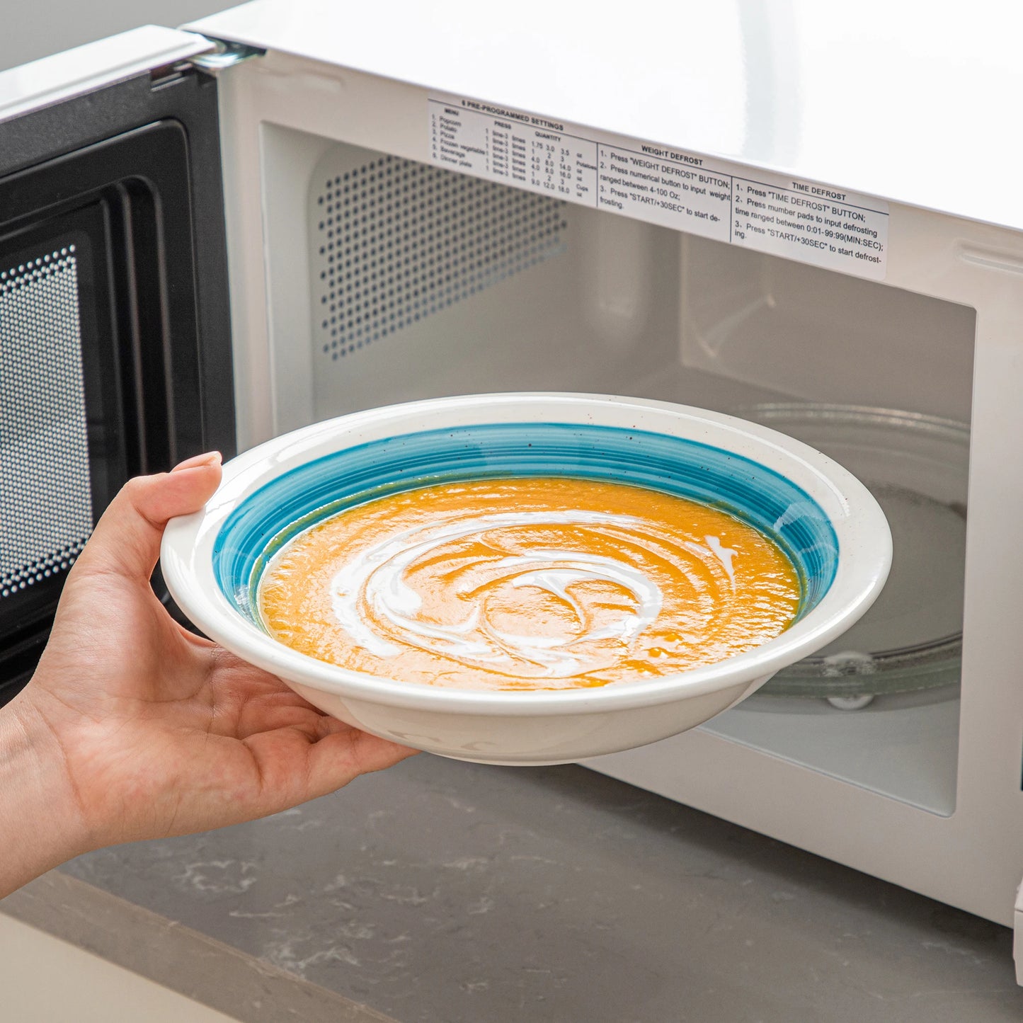 Set di Piatti in Ceramica Dipinta a Mano. Vancasso 16/32 Pezzi Stoneware Elegante e Resistente