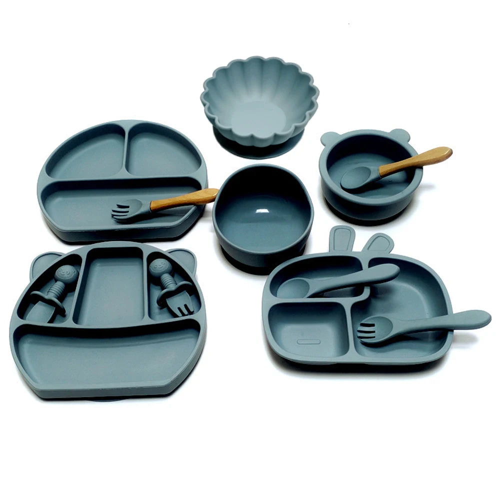 Set Pappa Bambini in Silicone con Ventosa 12 Pezzi