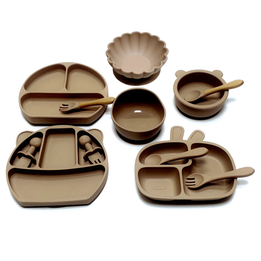 Set Pappa Bambini in Silicone con Ventosa 12 Pezzi