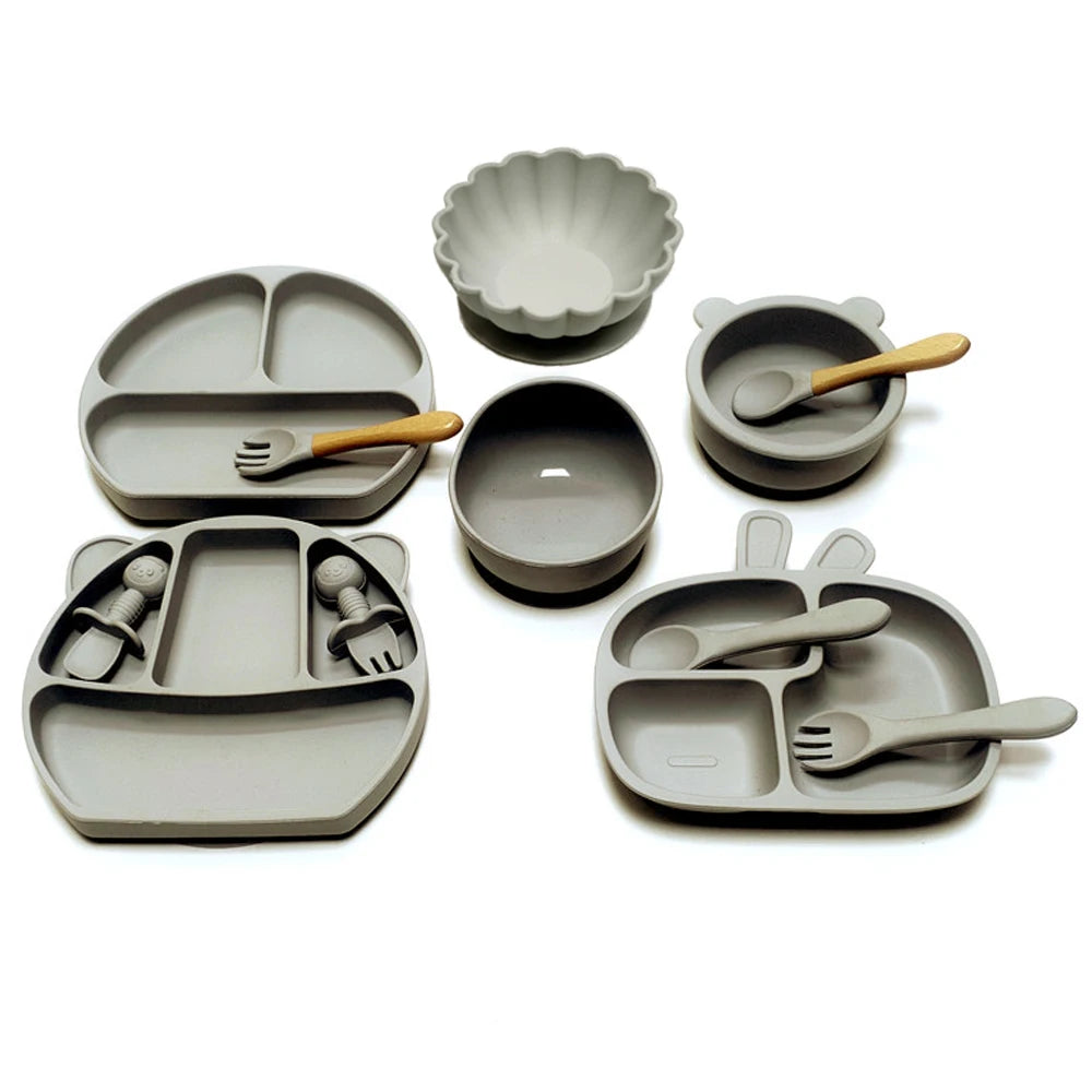 Set Pappa Bambini in Silicone con Ventosa 12 Pezzi