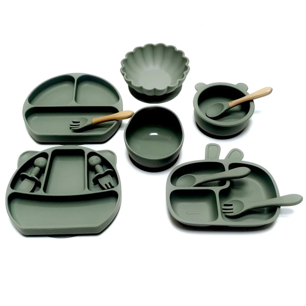 Set Pappa Bambini in Silicone con Ventosa 12 Pezzi