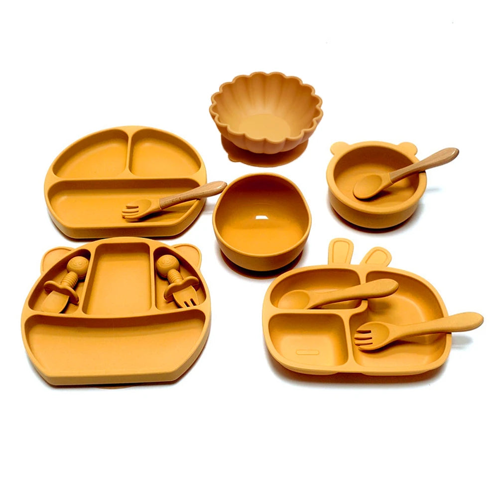 Set Pappa Bambini in Silicone con Ventosa 12 Pezzi