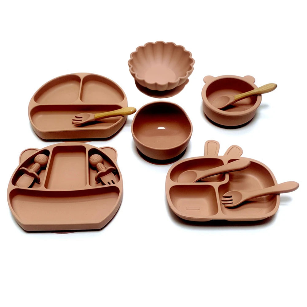 Set Pappa Bambini in Silicone con Ventosa 12 Pezzi