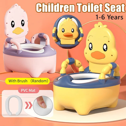 Easy Potty Time: Portable Kids Toilet Seat with Backrest & Anti-Slip Design
