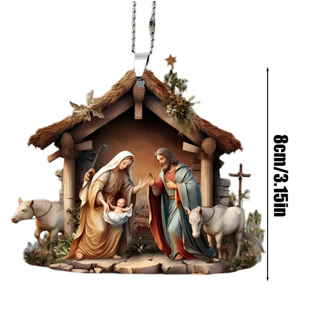 Decorazione Natività Acrilico per Albero di Natale